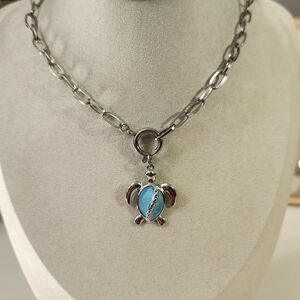 Stainless Steel Turtle Charm Necklace